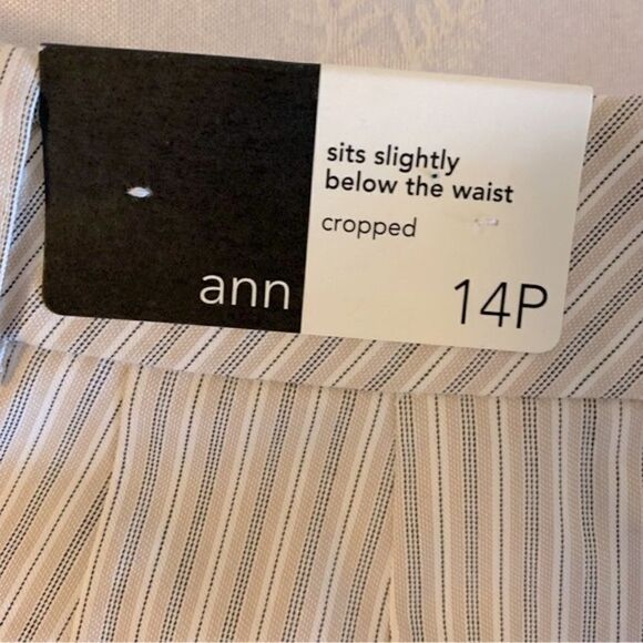 Ann Taylor Loft Career Cropped Pants Petite Taupe? or Beige? & White Sz 14P NWT - Picture 6 of 7